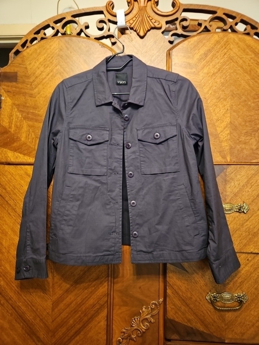 Vuori Ripstop Womens NO SIZE TAG Charcoal Lightweight Utility Shirt Jacket